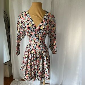 Vintage 1990/ floral V-Neck Dress